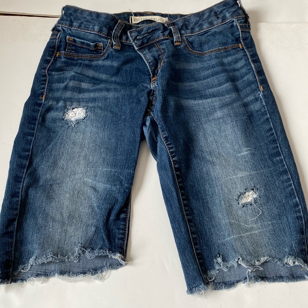 Bullhead Black Shorts, distressed denim